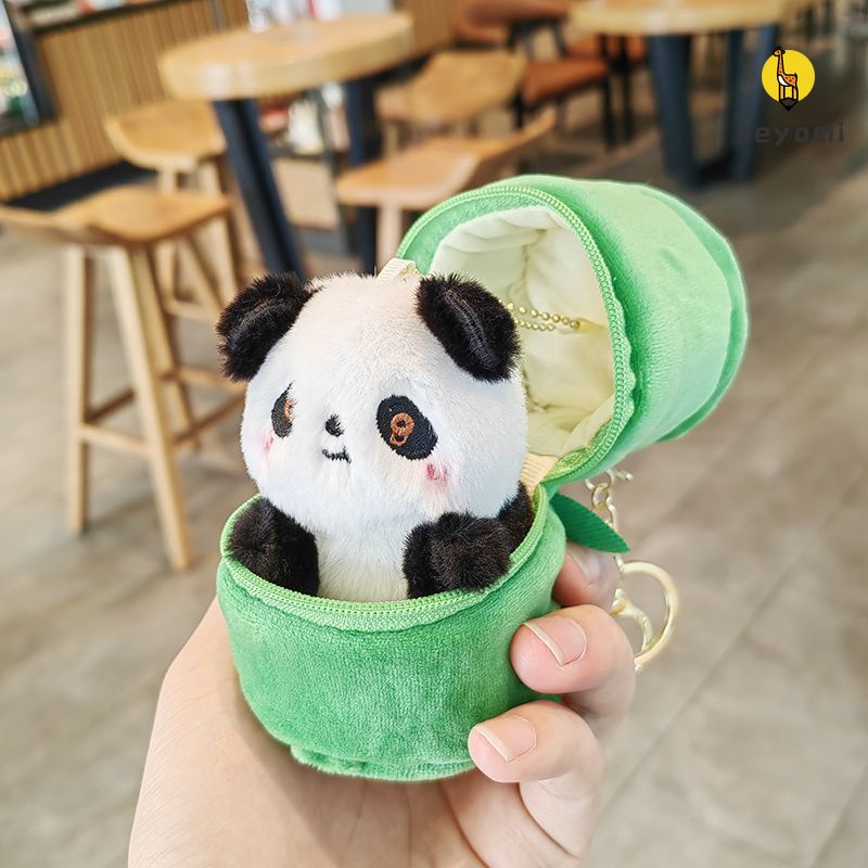 Móc Khóa Gấu Trúc Nhồi Bông Mềm Mại Đáng Yêu