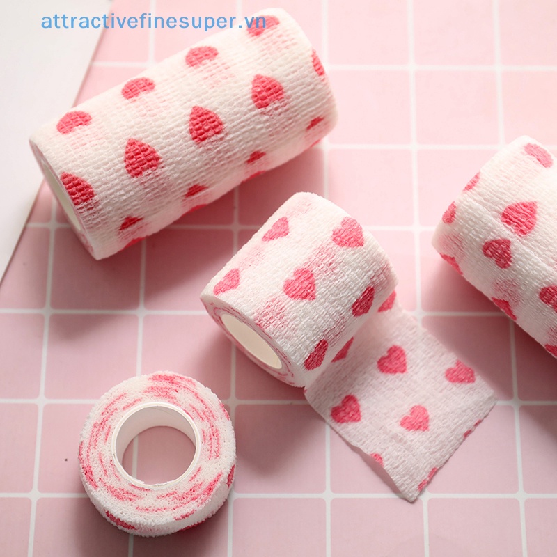 Afs Băng Quấn Thể Thao Co Giãn In Hình Trái Tim Màu Trắng