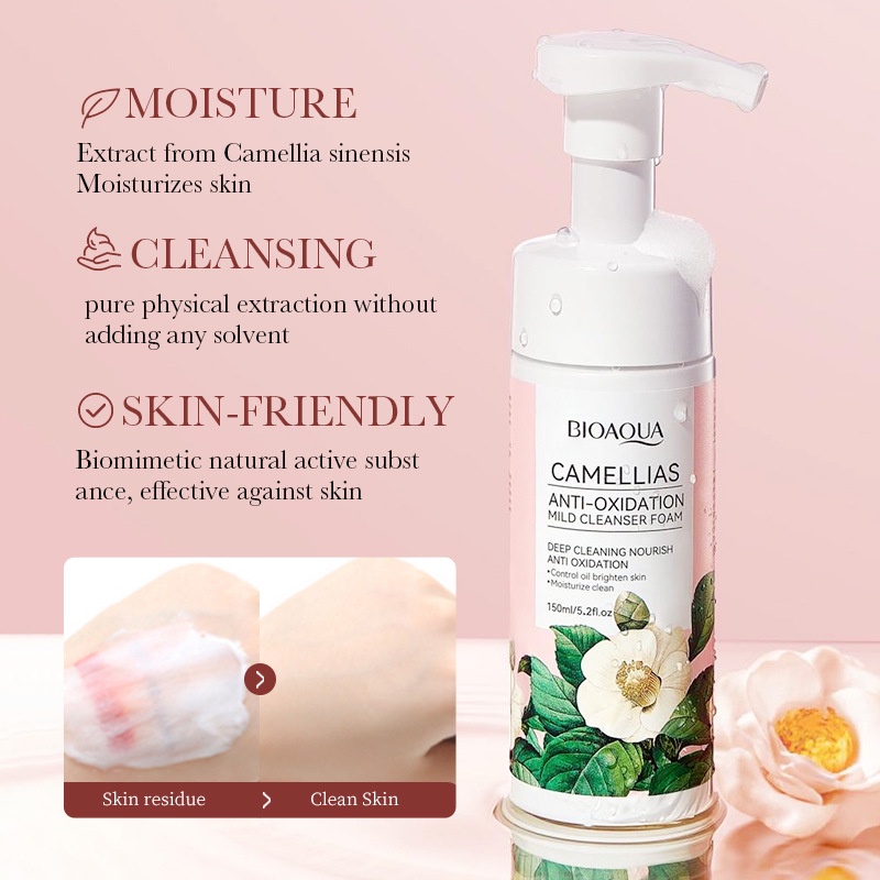 Sữa Rửa Mặt BIOAQUA Camellia Làm Sạch Sâu Nhẹ Nhàng Dưỡng Ẩm Làm Sáng Da 150ml