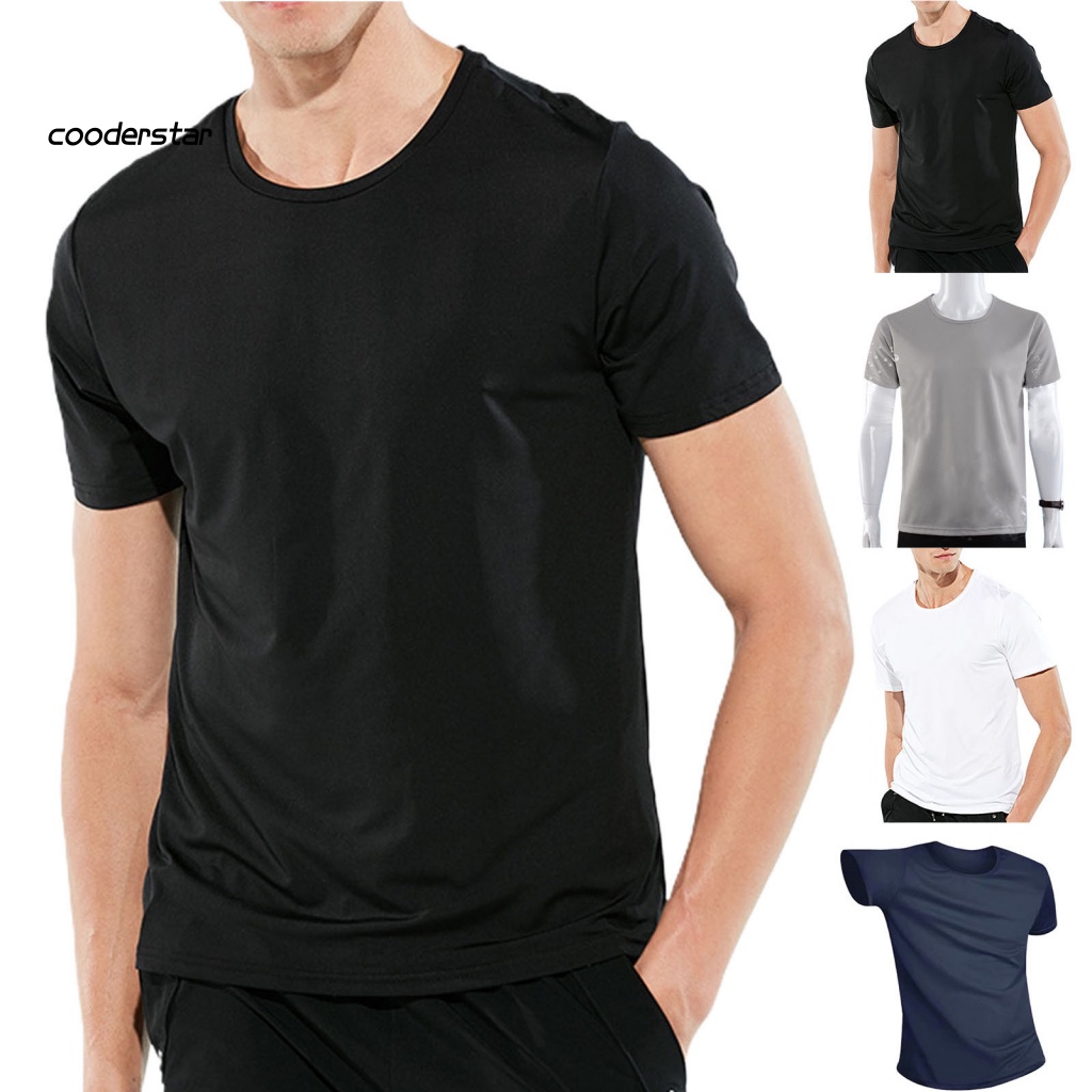 Áo Thun Thể Thao Màu Sắc Trơn Chống Thấm Nước Nhanh Khô Thời Trang Mùa Hè Cho Nam