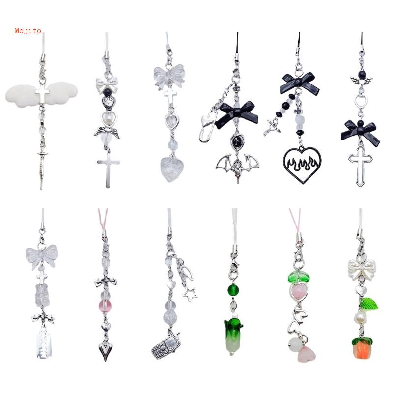 Dây Đeo Điện Thoại Họa Tiết Trái Tim Thắt Nơ Mojito Ngọt Ngào Xinh Xắn