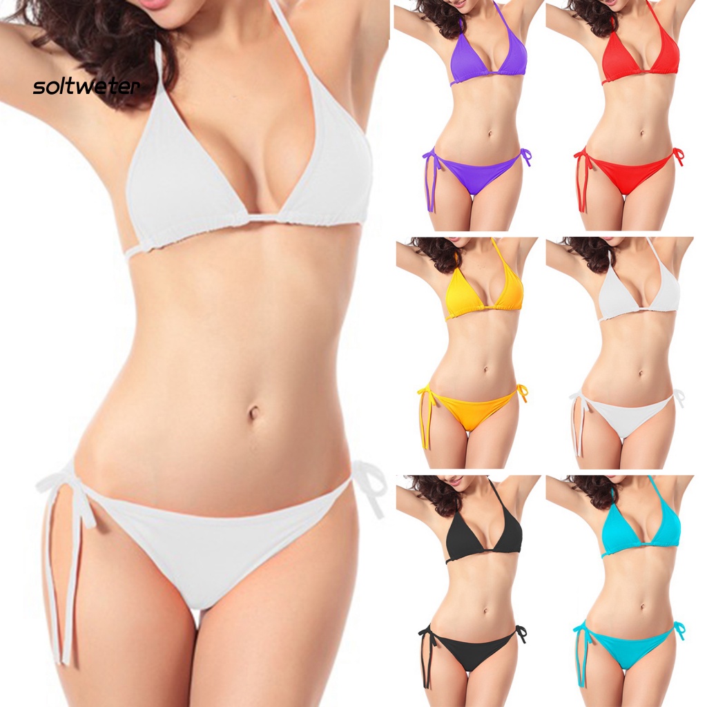 Bộ Đồ Bơi 2 Mảnh Không Mút Đệm Màu Sắc Thời Trang Mùa Hè