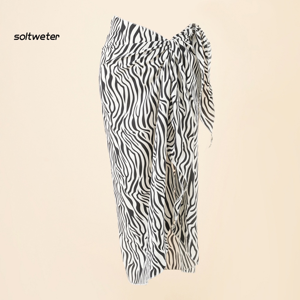 Chân Váy Quấn Bikini Màu Nhuộm Gradient Họa Tiết Da Báo Quyến Rũ