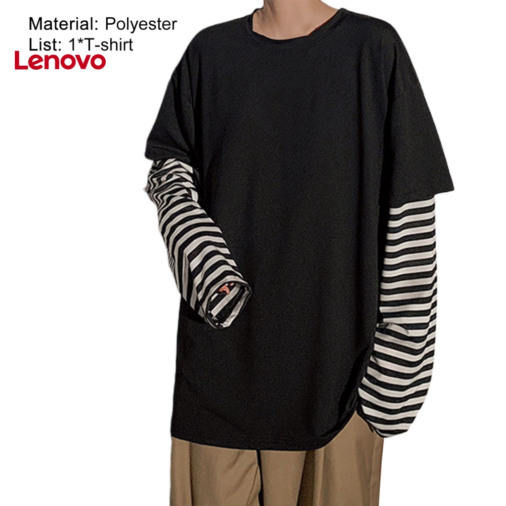 Áo Thun Cổ Tròn Giả Hai Lớp Họa Tiết Hoa Hướng Dương Thời Trang Mùa Thu Cho Nam