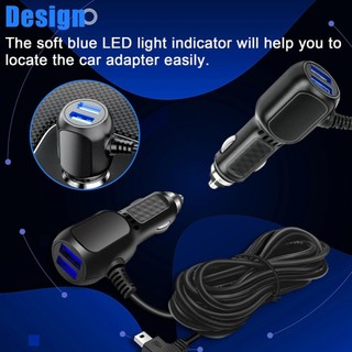 Bộ sạc ô tô dash cam 3.5a 3.5m 5v dvr cáp sạc chống cháy abs