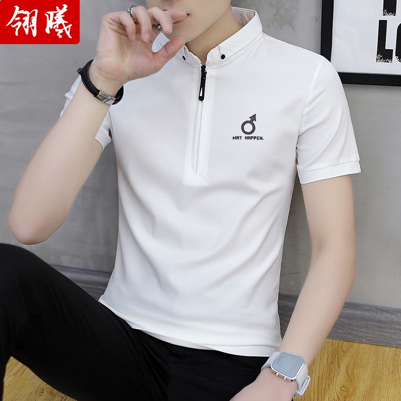 Dây Cáp Yp... Áo Thun POLO Cotton Ngắn Tay Dáng Rộng Thời Trang Mùa Hè Dành Cho Nam