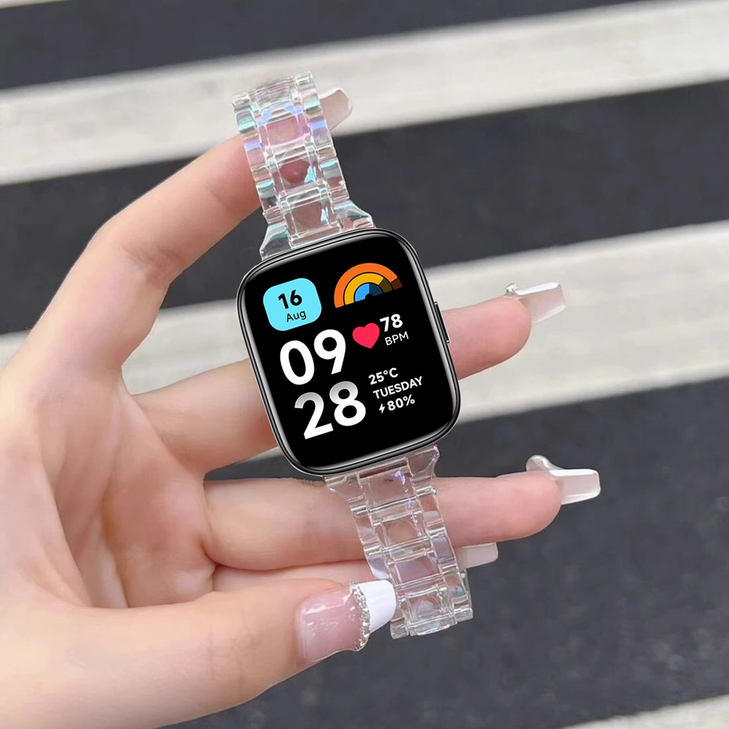 Dây Đeo Trong Suốt Màu Cầu Vồng Laser Cho Đồng Hồ Thông Minh Xiaomi Redmi 3 Lite Redmi Watch 3 Active Glacier
