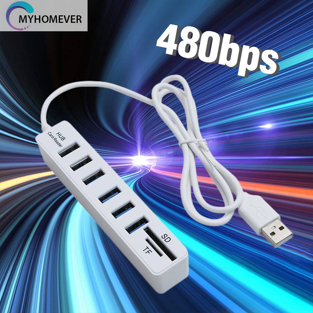 Đầu Đọc Thẻ Nhớ USB 2.0 6 Cổng Cho Máy Tính / Laptop