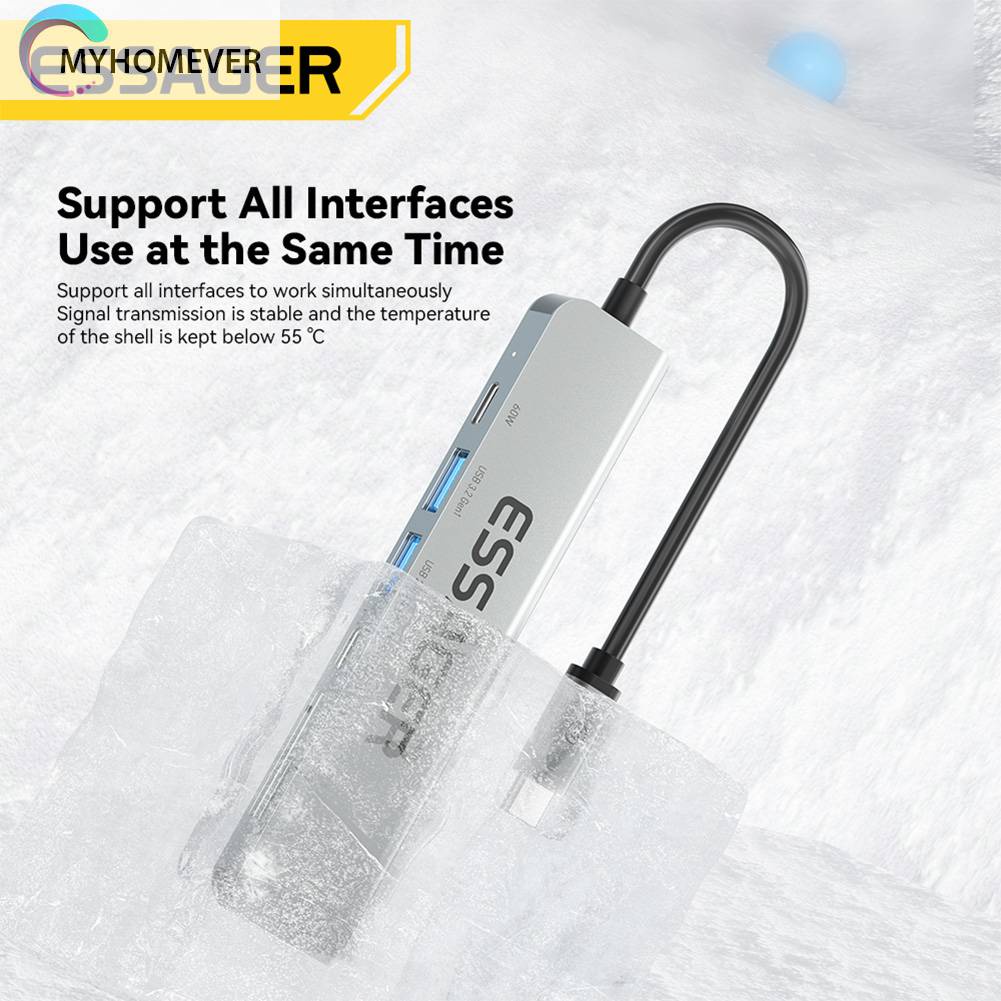 Bộ Chia Cổng USB Type-C HDMI 7 Trong 1 Hỗ Trợ PD60W