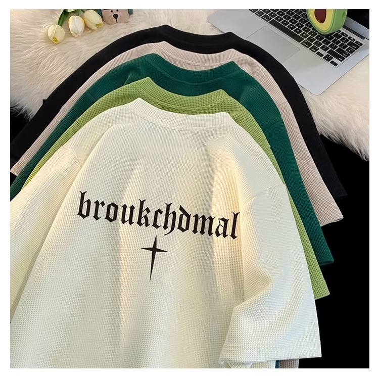 Áo Thun Nam Ngắn Tay In Chữ Thập Phong Cách Đường Phố Cá Tính