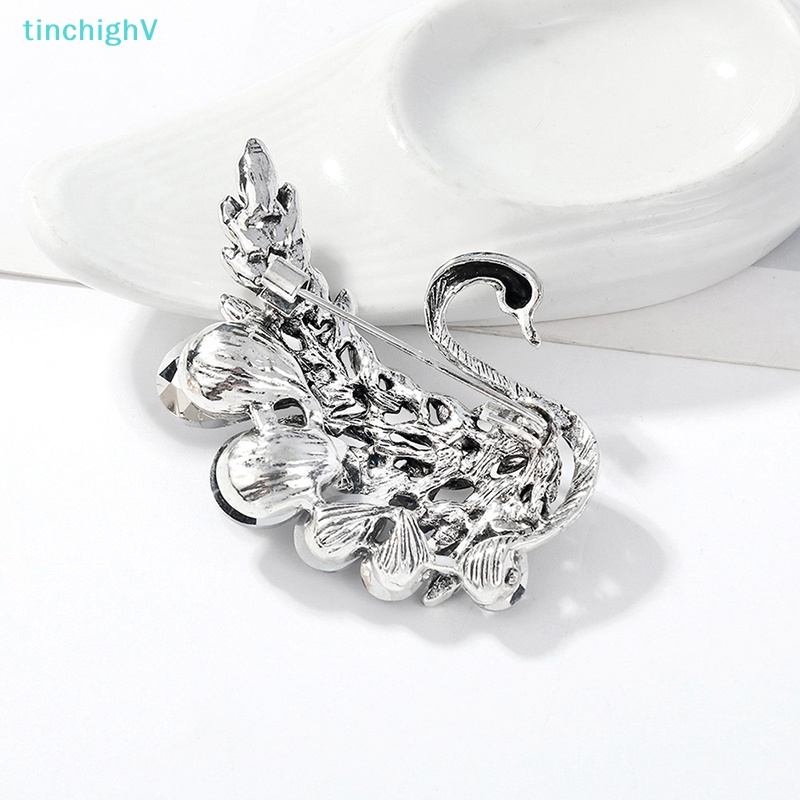 Ghim Cài Áo Hình Thiên Nga Đính Đá Nhân Tạo Thời Trang