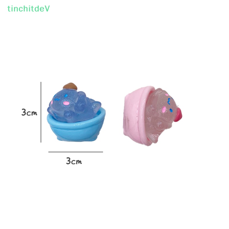 Set 2 Chú Chó Tai To Bằng Nhựa Resin Dạ Quang Dễ Thương Trang Trí Xe Hơi