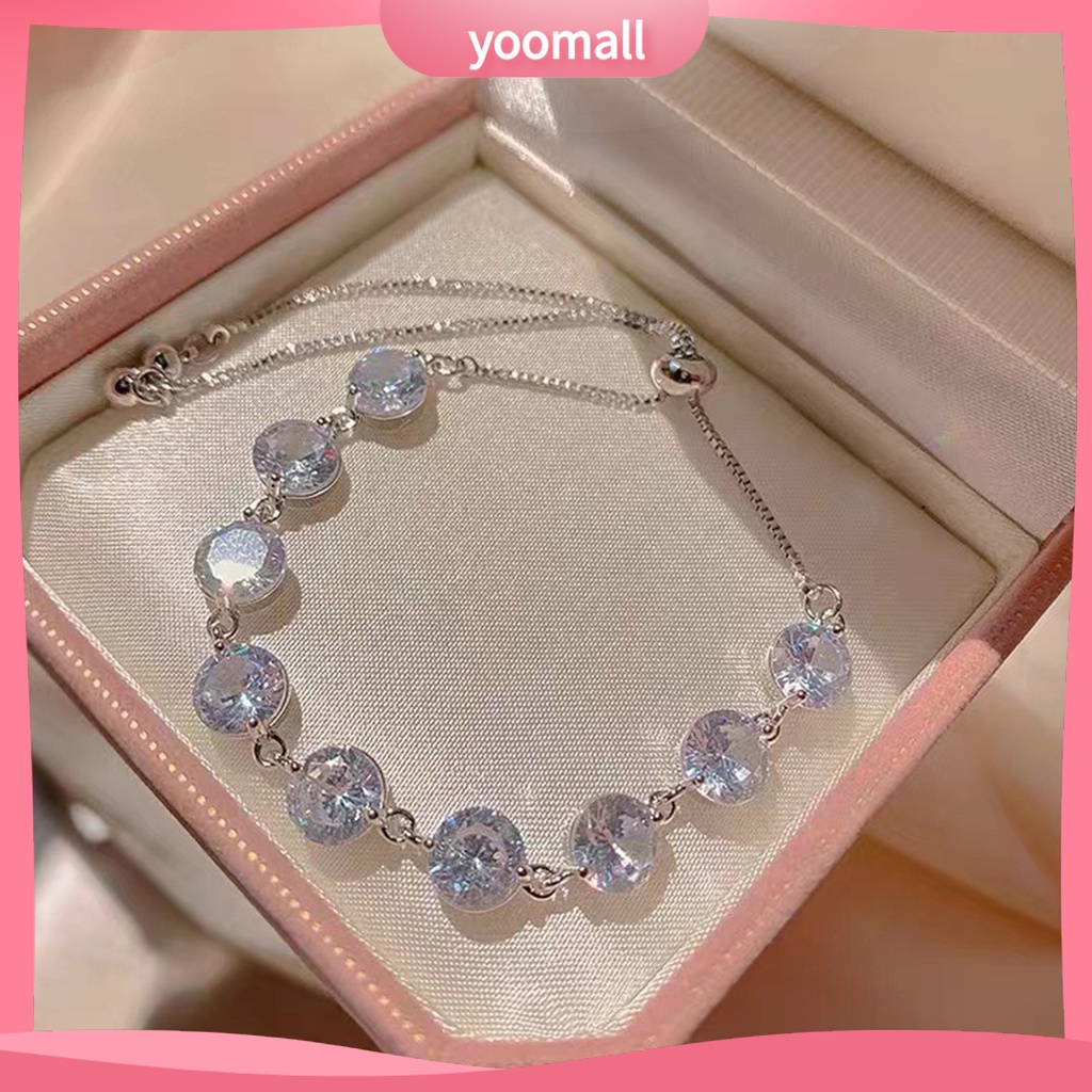 Vòng Tay Đính Đá Zircon Lấp Lánh Thời Trang Có Thể Điều Chỉnh