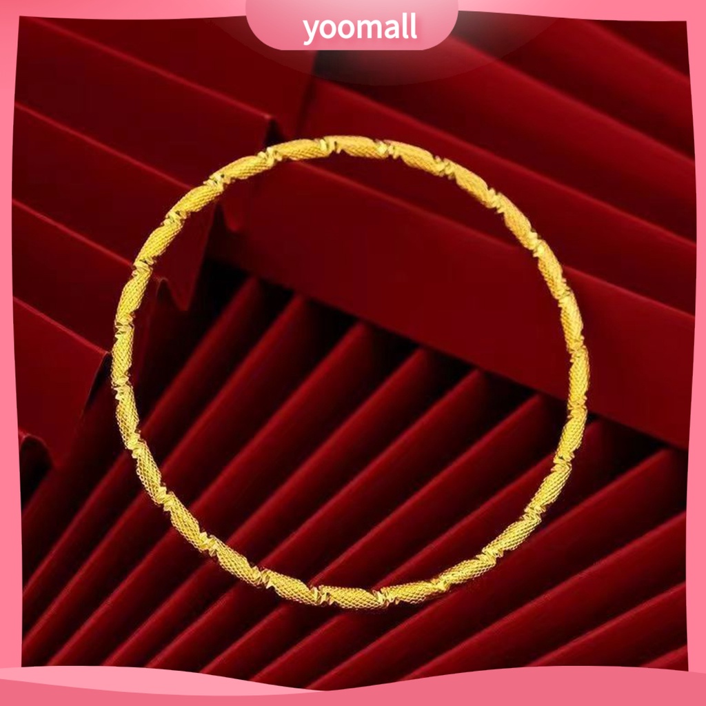 [YM] Set 3 Vòng Tay Bắt Mắt Màu Vàng Đồng Thau Tinh Tế Quyến Rũ Tinh Tế Hằng Ngày Cho Nữ Giới