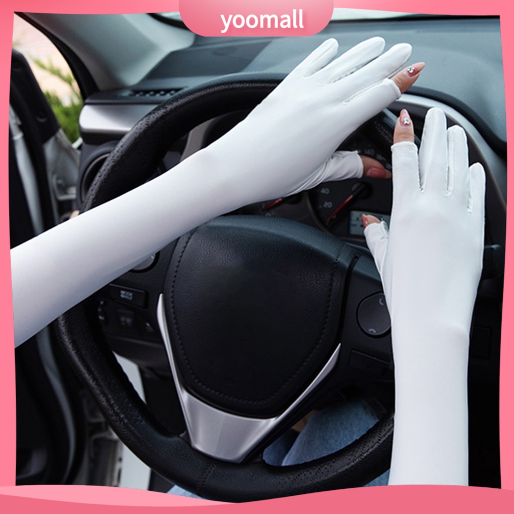 1 Đôi Găng Tay Chống Nắng Độ Co Giãn Cao Chống Trượt Có Thể Chạm Màn Hình Cảm Ứng