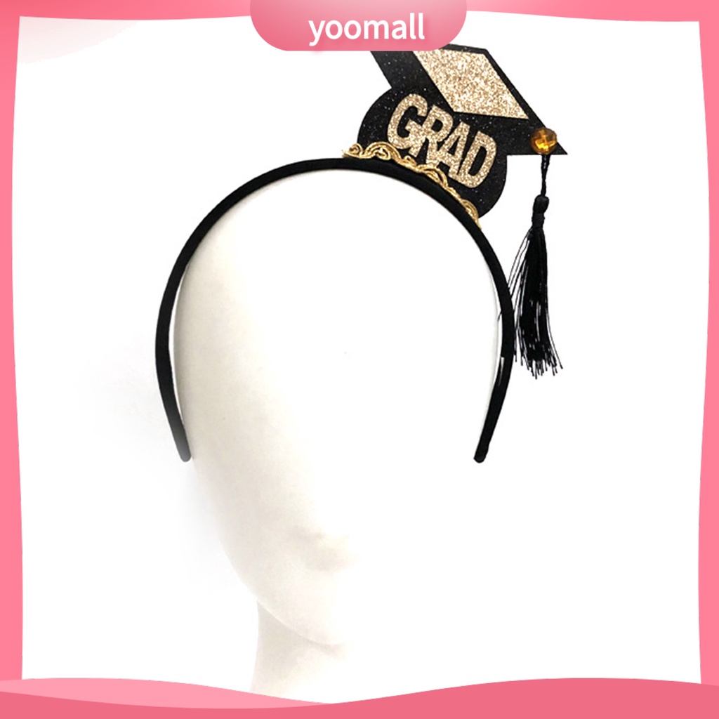 Băng Đô Cài Tóc Bằng Vải Nỉ Chống Trượt Họa Tiết Nón Tốt Nghiệp Cho Nữ