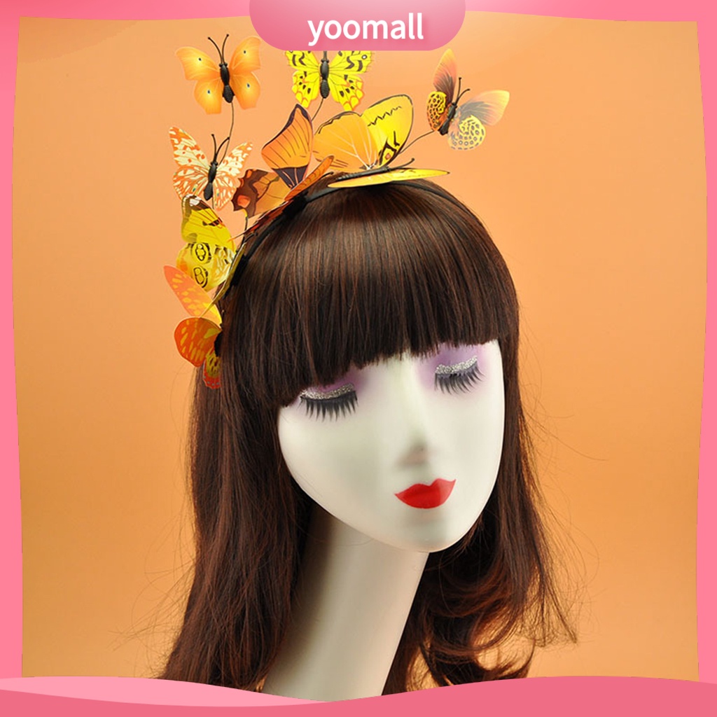 Băng Đô Cài Tóc Hình Bướm Ba Chiều Bằng Nhựa Sáng Tạo