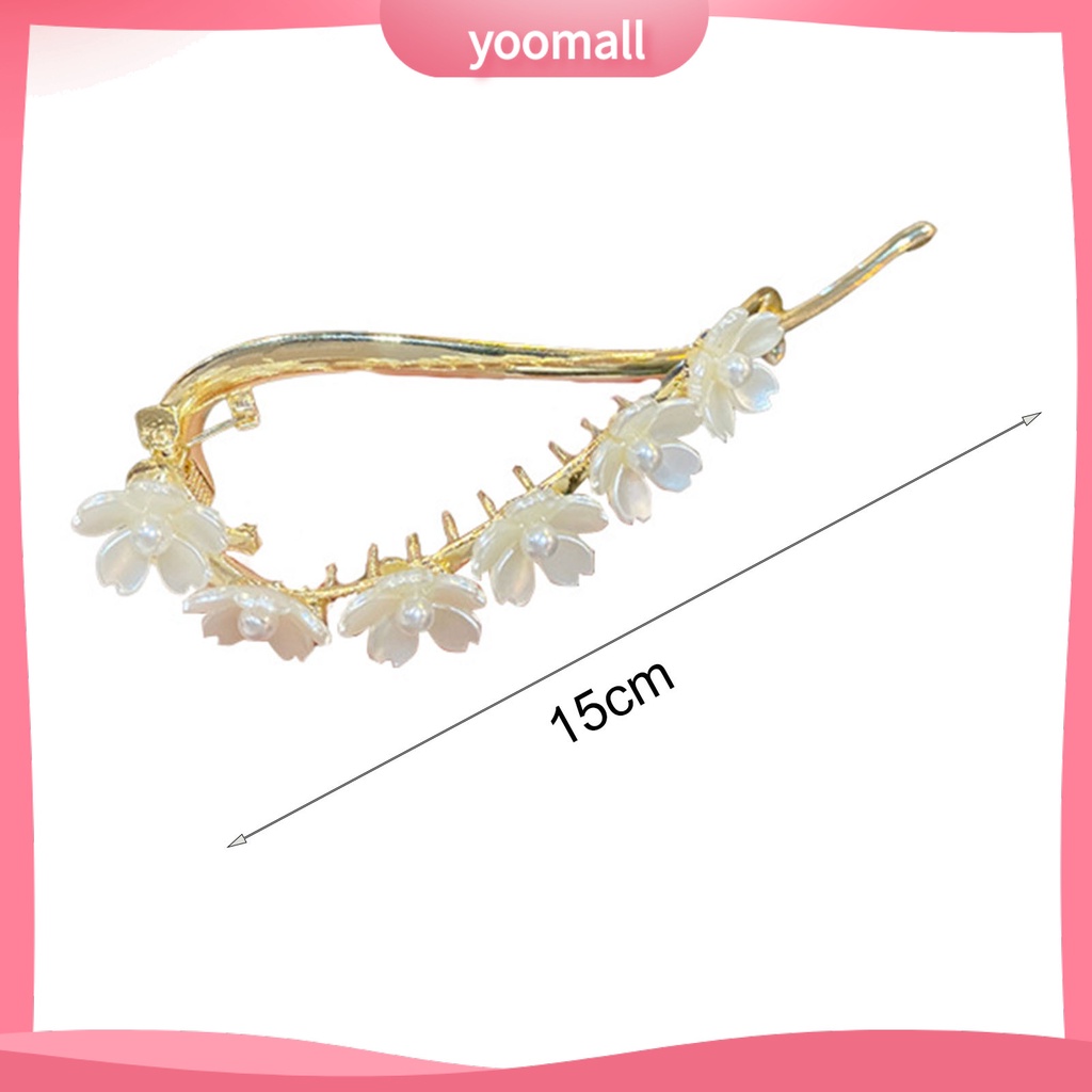 Kẹp Tóc Càng Cua Hình Chữ S Đính Ngọc Trai Giả Thanh Lịch Cho Nữ