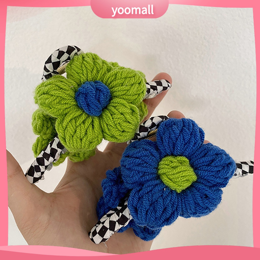 Kẹp Tóc Càng Cua Bằng Cotton Chống Trượt Màu Sắc Tương Phản Tinh Tế