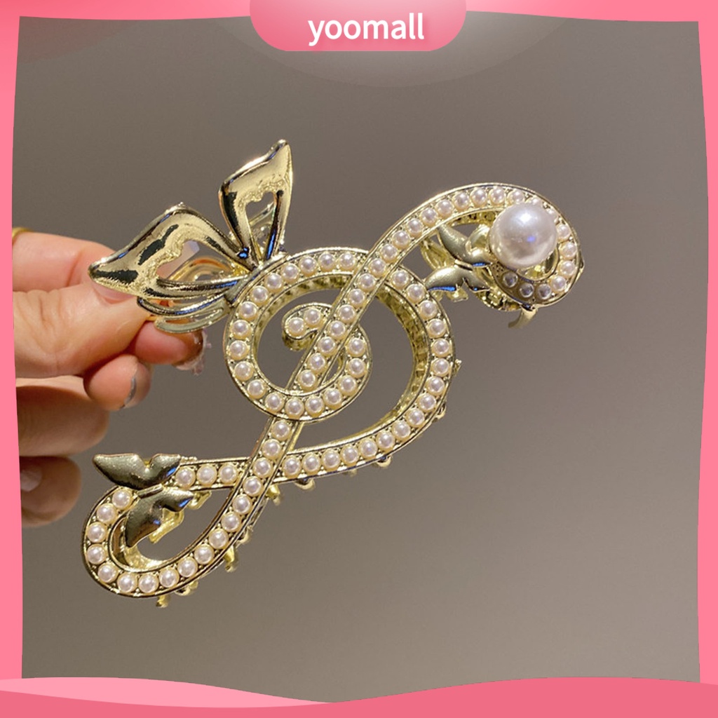 Kẹp Tóc Càng Cua Đính Đá Ngọc Trai Giả Hình Vảy Cá / Bướm Chống Trượt Trang Trí Tóc Đuôi Ngựa