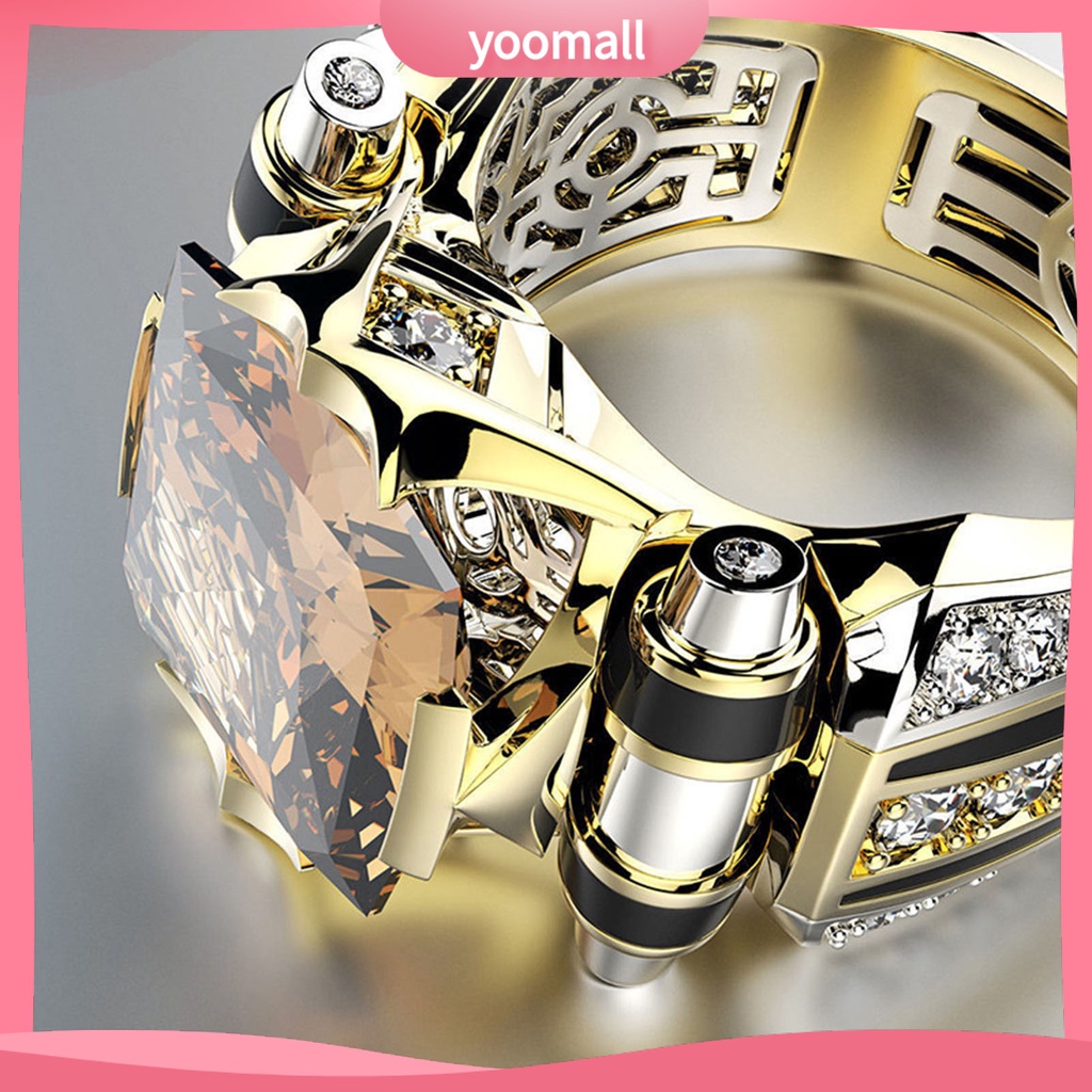 Nhẫn Đính Đá Zircon Sang Trọng Phong Cách Gothic Cổ Điển Dành Cho Nam Nữ