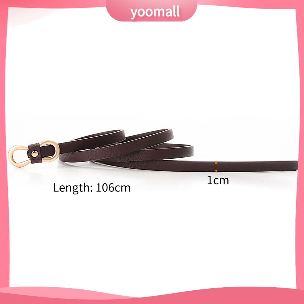 [YM] Thắt Lưng Da Giả Mỏng Nhẹ Màu Trơn Đơn Giản Thanh Lịch Cá Tính Cho Nữ Mặc Hàng Ngày