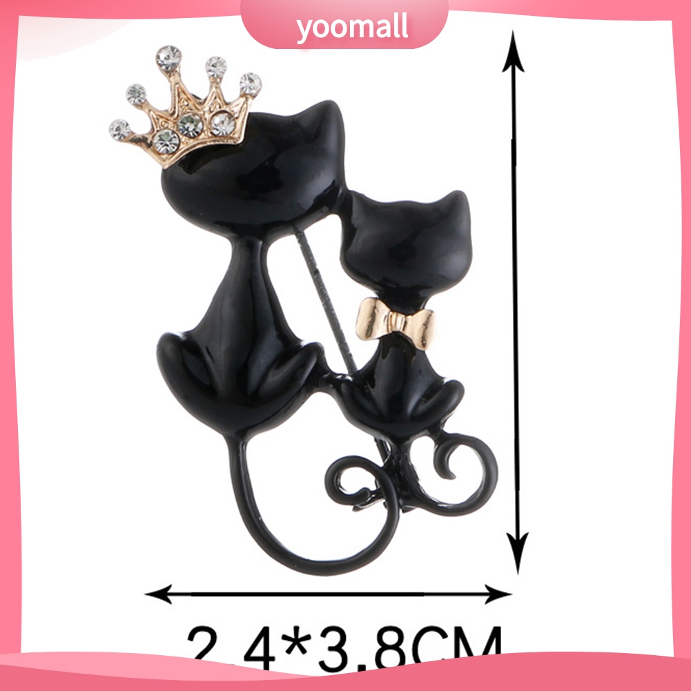 Ghim Cài Áo Hình Mèo Đính Đá Nhân Tạo Thời Trang