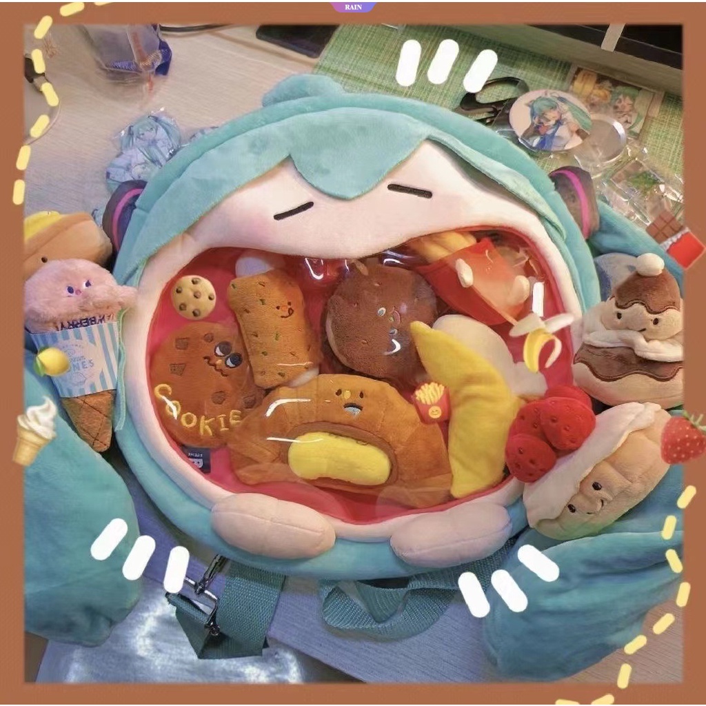 Ba Lô Nhung Bông Hình Hatsune Miku Dễ Thương Cho Nữ