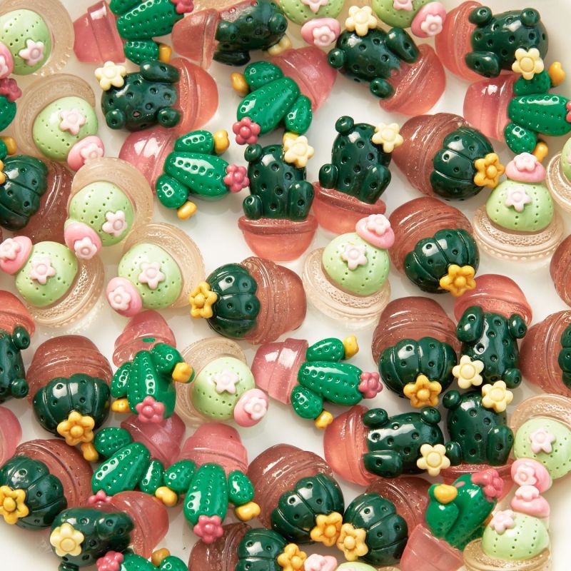 Set 10 Mô Hình Cây Xương Rồng Mini Màu Xanh Lá Dùng Để Trang Trí Điện Thoại / Móc Khóa