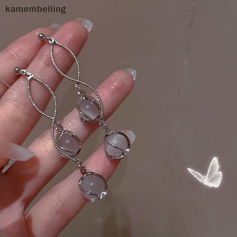 Đôi Khuyên Tai Dài Đính Đá Thời Trang Thanh Lịch Cho Nữ