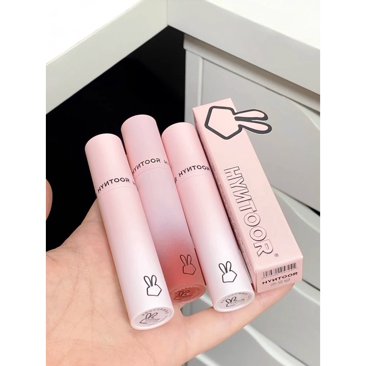 Son Môi Hyntoor Màu Đen Macaron Thiết Kế Vỏ Son Hình Thỏ Xinh Xắn