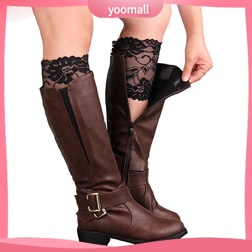 Vớ Giữ Ấm Chân Phối Ren Hoa Co Giãn Thời Trang Dành Cho Nữ