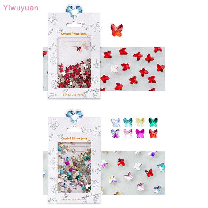 Bộ 100 Phụ Kiện Trang Trí Móng Tay Hình Bướm 3D DIY Mới