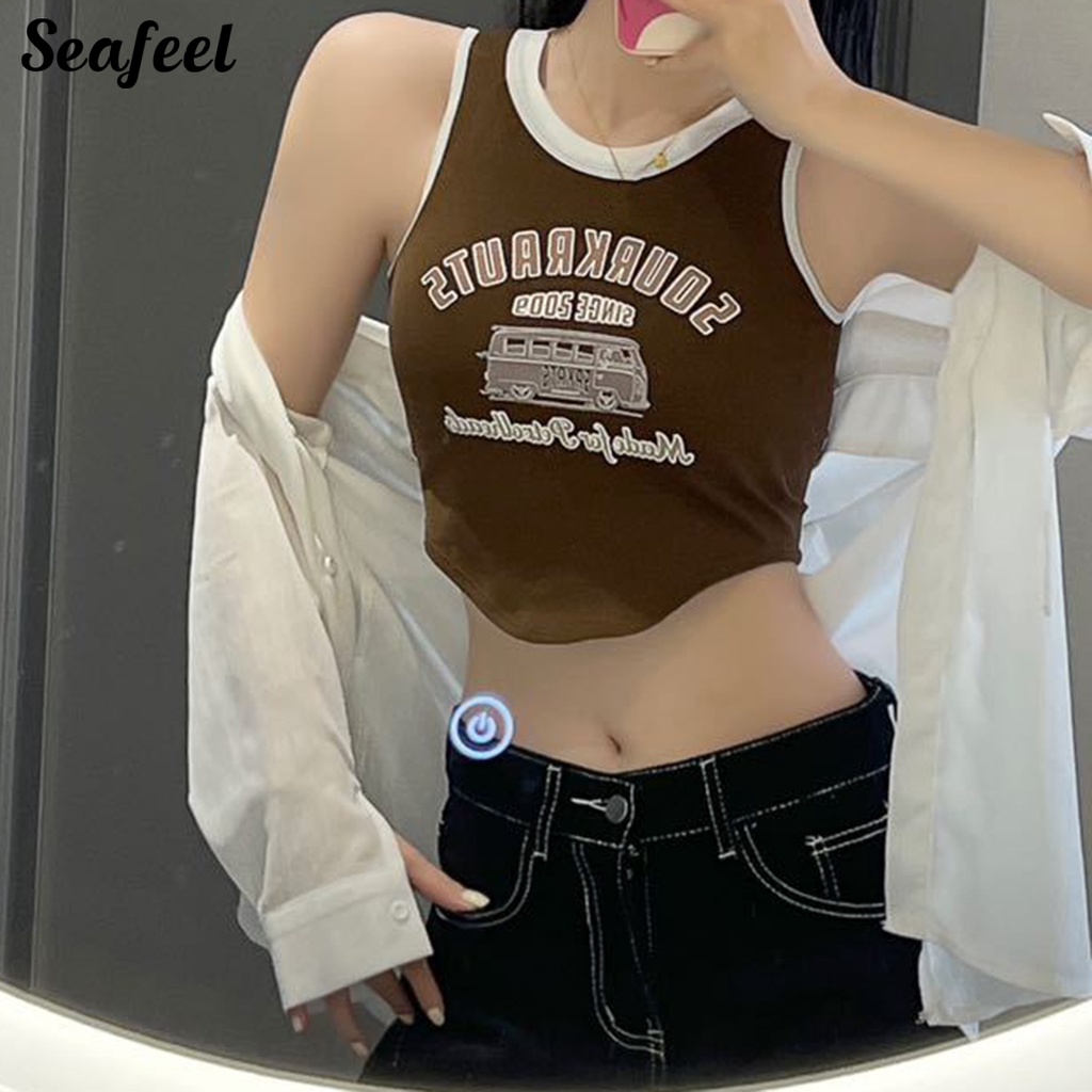 Áo Sát Nách Thể Thao Có Đệm Ngực Thoáng Khí In Họa Tiết Phong Cách Mới