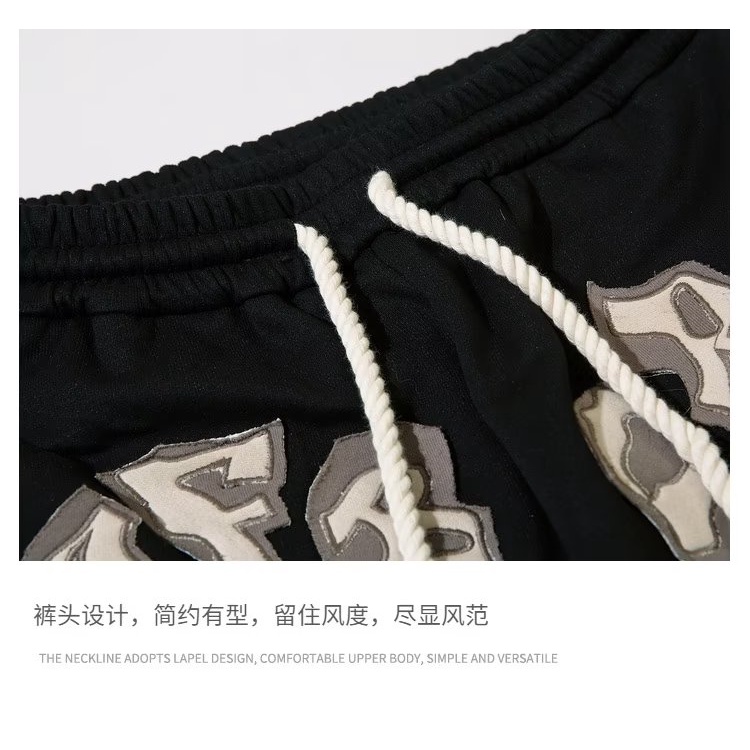 Quần Dài Ống Rộng Chất Liệu Da Lộn Thêu Họa Tiết Phong Cách Hip Hop Đường Phố Cho Nam