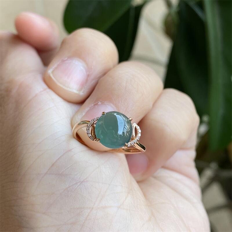 ♥ Nhẫn Hở Mạ Bạc 925 Hình Oval Đính Đá Tự Nhiên Phong Cách Dân Tộc Sang Trọng Cho Nữ