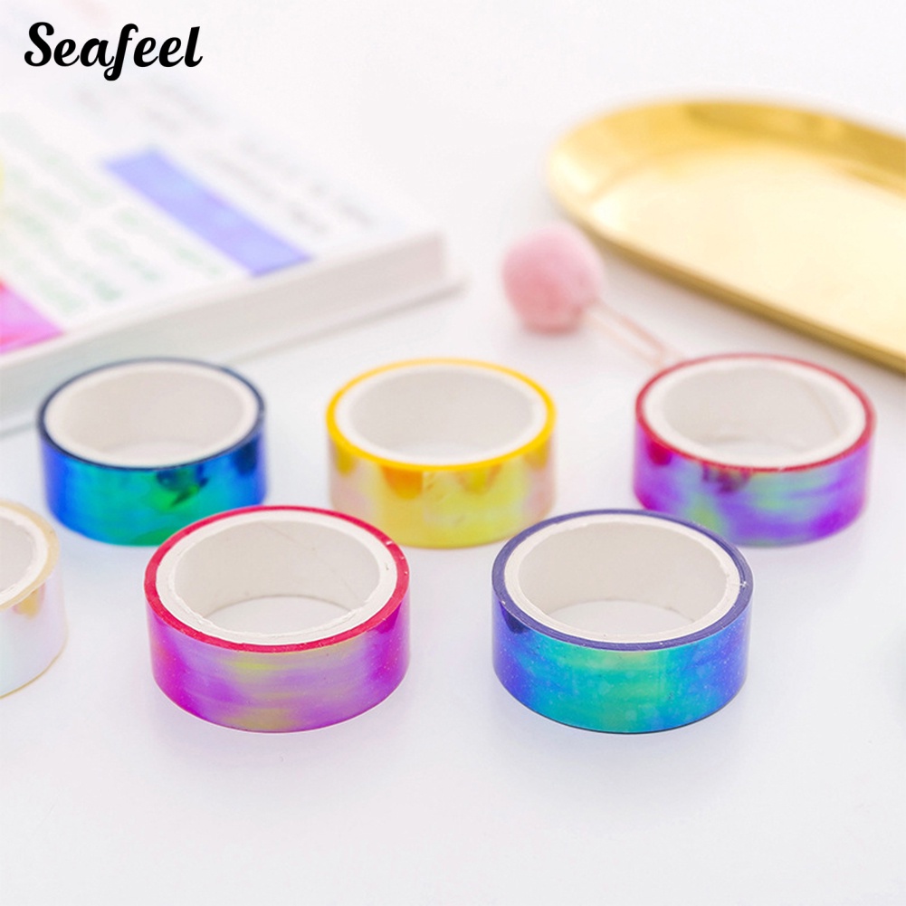 Cuộn Băng Dính Laser Nhiều Màu Chống Nước Trang Trí Sổ Tay DIY