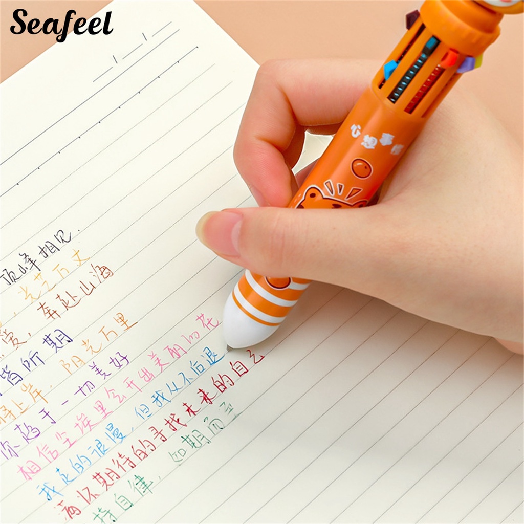 Bút Bi 10 Màu Tùy Chọn Nhanh Khô Bằng Nhựa Tiện Dụng