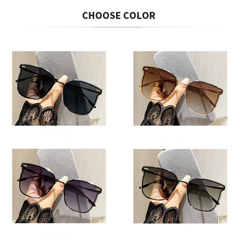 (KIQI-FASHION) COD Kính Mát Gọng Vuông Kim Loại Chống Tia UV Thời Trang Cho Nam Nữ