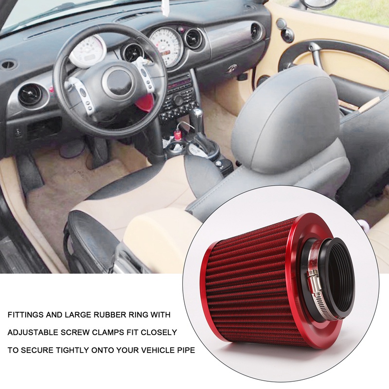 Bộ Lọc Không Khí Công Suất Cao Hình Nón Lưới Màu Đỏ Thông Dụng Cho Xe Hơi