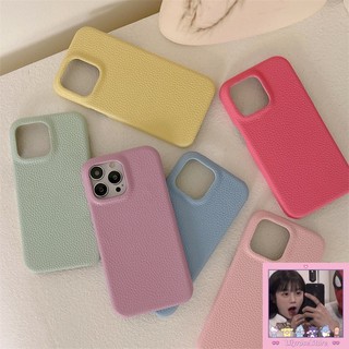Ốp Điện Thoại Da Chất Lượng Cao Màu Kẹo Cho iPhone 14 Pro Max iPhone 13 12 Pro Max