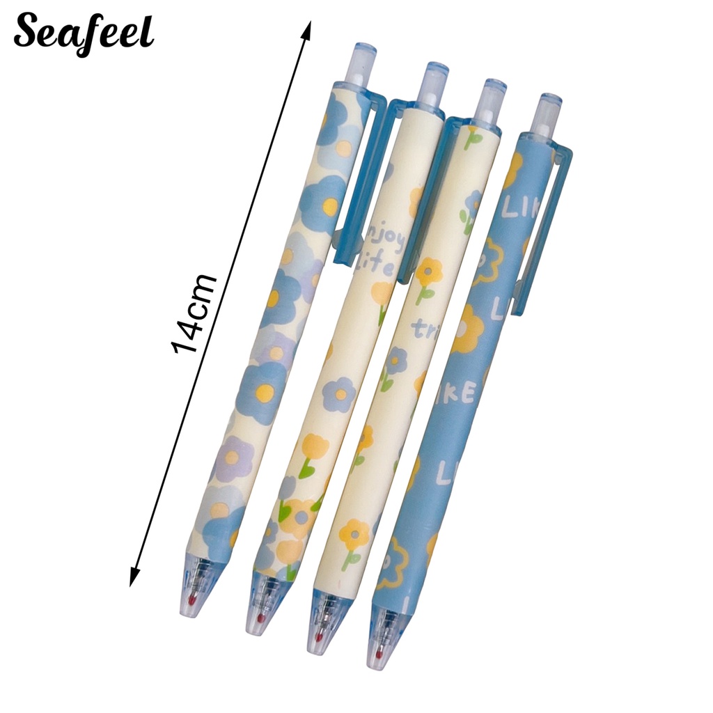 Set 4 Bút Thử Mực Đen Ngòi 0.5mm Kiểu Dáng Hoạt Hình