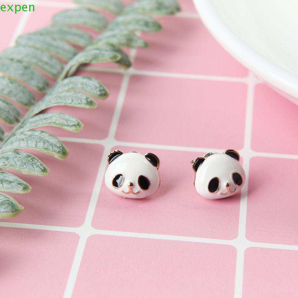 EXPEN Bông Tai Hình Gấu Trúc Bằng Hợp Kim Thời Trang Cho Nữ