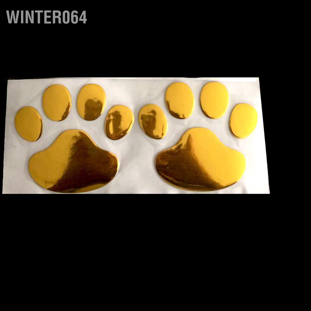 Winter064 2 Chiếc Đa Năng Nhựa PVC Dog Paw Dấu Chân Dán Xe Hiệu Decal Trang Trí Phụ Kiện Bên Ngoài