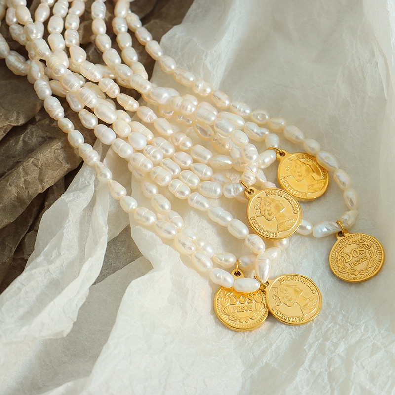 Vòng cổ Ngọc Trai Hai Mặt Không Phai Phong Cách Pháp Cá Tính