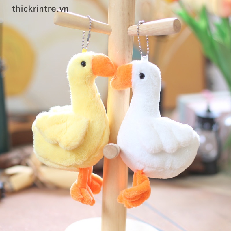 Thú Nhồi Bông Hình Con Ngỗng Màu Trắng Đáng Yêu Trang Trí Túi Xách / Móc Khóa