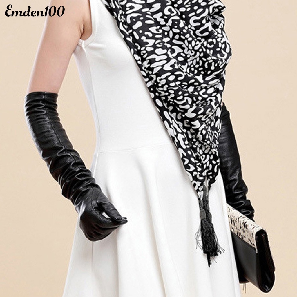 Găng Tay Giả Da Hở Ngón Chống Gió Thời Trang