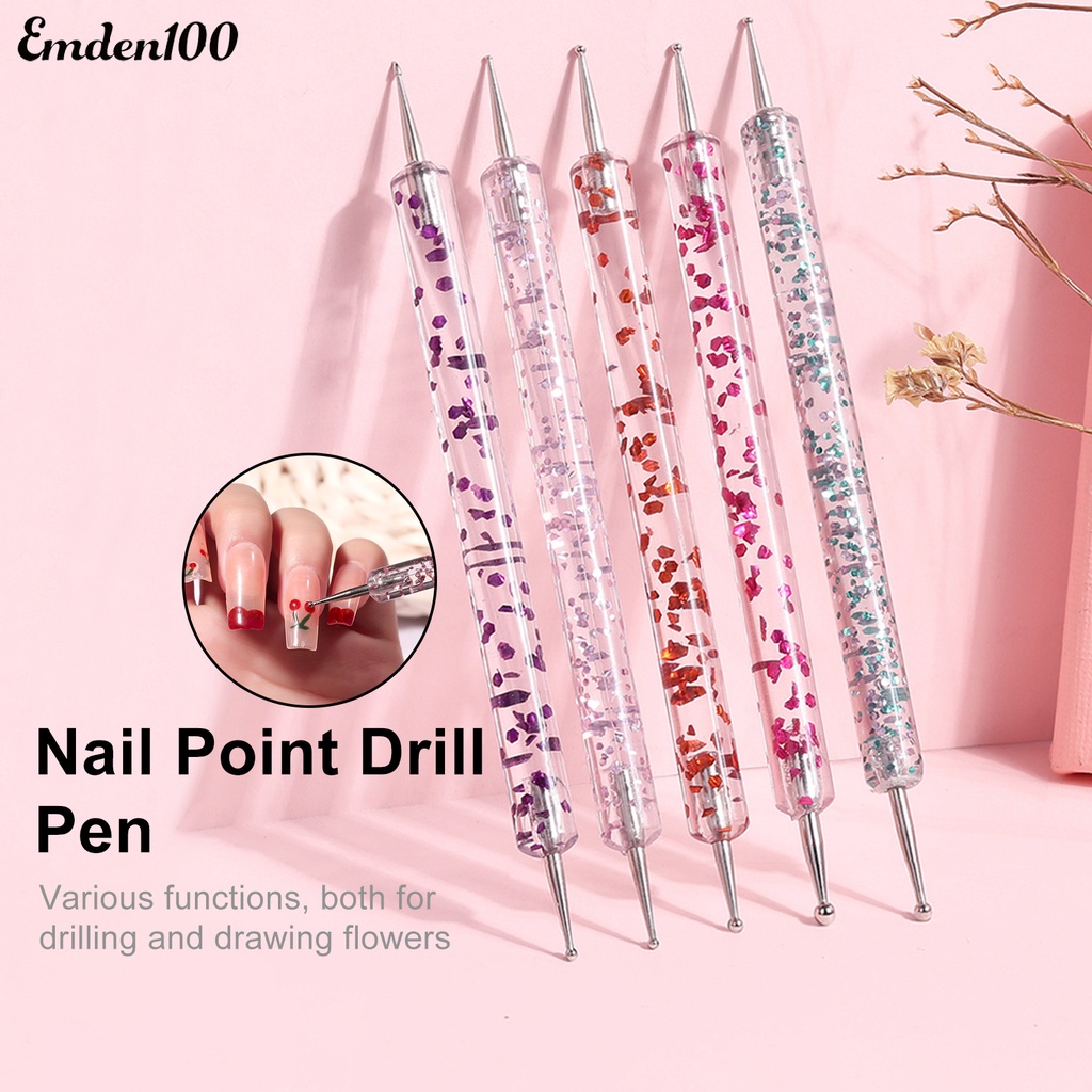 Set 5 Bút Hai Đầu Bằng Acrylic Dễ Sử Dụng Để Vẽ Móng Làm Đẹp