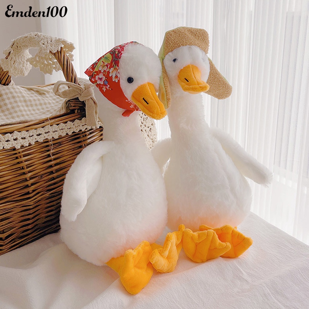 Thú Nhồi Bông Hình Con Ngỗng Mắt Trắng 3D Dễ Thương 35cm