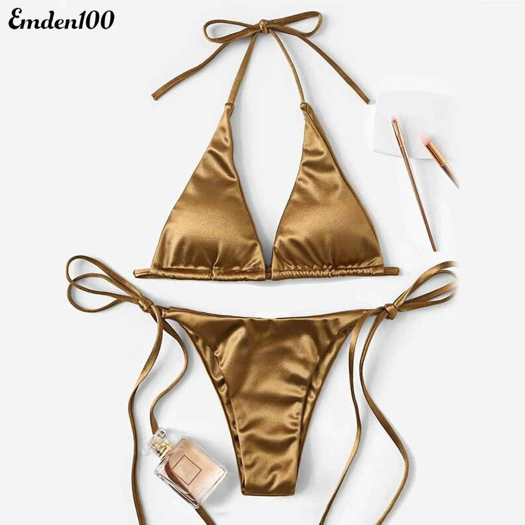 Bộ Bikini 2 Mảnh Màu Sắc Thời Trang Gợi Cảm Cho Nữ